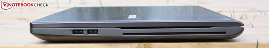 Right side: 2 x USB 2.0, Slot-In Blu-ray Reader