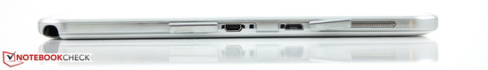 Right: S-Pen slot, micro-HDMI, micro-USB