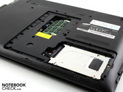 The 2.5 inch hard disk is found behind the maintenance cover,