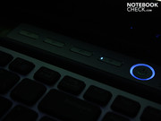 Illuminated effects stay discreetly in the background. Here we see the power button. Illuminated effects stay discreetly in the background. Here we see the power button.
