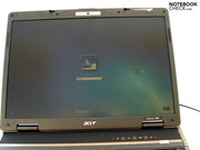 The display screen's surface is matt, but the screen is rather dim.