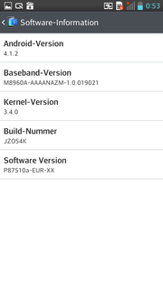 Android 4.1.2. is pre-installed.