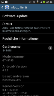 Samsung employs the current Android 4.2.2 as their operating system.