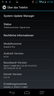 Android 4.0 is installed as the operating system.