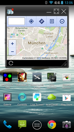 Multitasking: some apps, here Maps, can be launched in their own window.