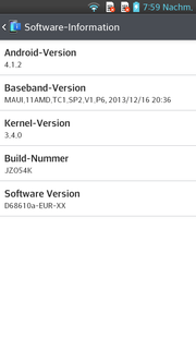 Android 4.1.2 is pre-loaded.