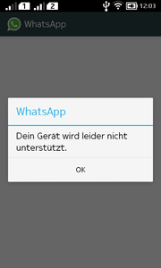 The installed WhatsApp-APK wouldn't run.