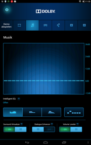The Dolby software offers several presets, which change the sound significantly.
