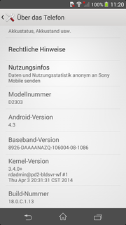 Android 4.3 is employed.