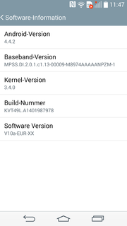 The LG G3 ships with Android 4.4.2.