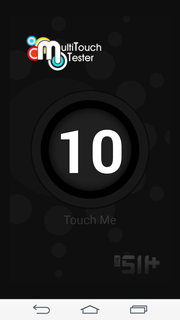The touchscreen supports multitouch with up to 10 fingers.