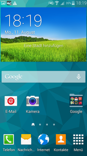 The TouchWiz UI is based on Android 4.4 and did not change compared to the Galaxy S5.
