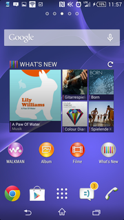 The home screen using Sony's interface.