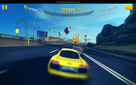 Sophisticated games like "Asphalt 8: Airborne" are no problem for the graphics card.