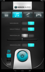 The MAXX audio software allows the user to tweak the sound settings.