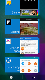The overview of opened apps is also quite clearly arranged.