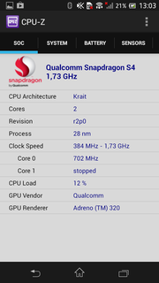 With the Qualcomm Snapdragon S4 MSM8960T the Xperia SP features a high-end SoC.