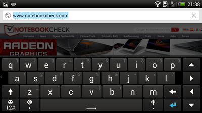 The keyboard occupies a lot of space in landscape mode.