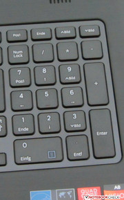 A number pad is installed. A number pad is installed.