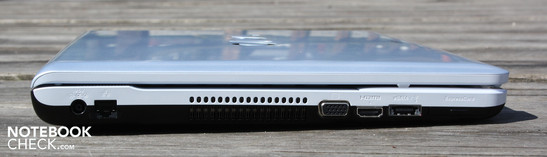 Left: AC, LAN, VGA, HDMI, eSATA, ExpressCard34 Left: AC, LAN, VGA, HDMI, eSATA, ExpressCard34