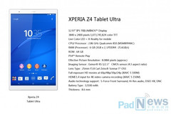 Sony Xperia Z4 Tablet Ultra specs leak reveals 4K screen and 6 GB RAM
