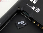 MicroSD slot beside the battery