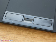 The touchpad has a pleasant low friction, but the almost non existant button travel provides a bad feedback. The touchpad has a pleasant low friction, but the almost non existant button travel provides a bad feedback.