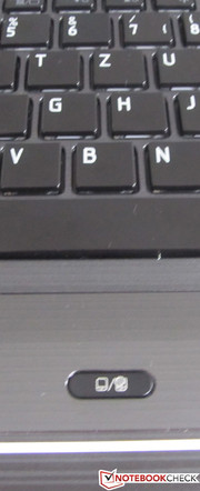 The switch for the touchpad is located beneath the keyboard.
