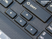 The detached arrow keys increase accuracy. Unfortunately, the keys are a bit slippery and have a smeary typing feel. The detached arrow keys increase accuracy. Unfortunately, the keys are a bit slippery and have a smeary typing feel.