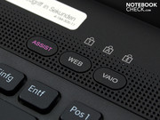 Hot keys for maintenance and mini operating screen (splashtop) are above the keys. Hot keys for maintenance and mini operating screen (splashtop) are above the keys.