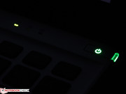 The hot keys and power LEDs in the dark.