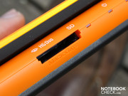 The combined Memory Stick Duo + SC memory card slot The combined Memory Stick Duo + SC memory card slot