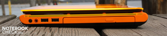 Right: Two audios, two USB 2.0s, DVD RW Right: Two audios, two USB 2.0s, DVD RW