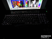The keyboard is fully backlit. The keyboard is fully backlit.