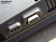 The ports look a bit strange jutting out from the slanty sides of the laptop. The ports look a bit strange jutting out from the slanty sides of the laptop.