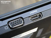 The video signal can be given per HDMI or analogue VGA.