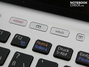 The special function buttons initiate Vaio Care (assist) or personally defined actions (mute, brightness, programs, etc.).
