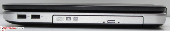 Right: DVD burner, 2x USB 2.0