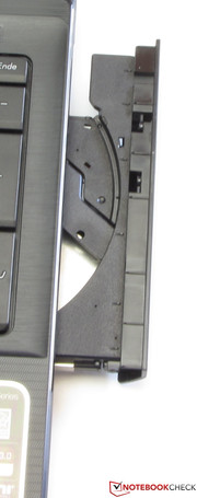 The DVD-RW drive handles all types of media.