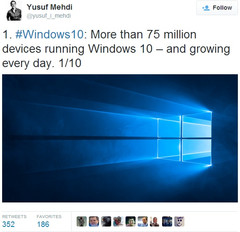 Windows 10 installed on more than 75 million devices