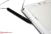 The stylus can be tethered but not stored. The stylus can be tethered but not stored.