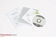 Quick Start guide, service manual, drivers disc and a Windows 8 installation disc are included