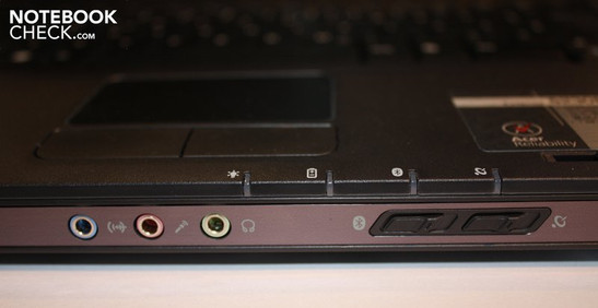 Front: Line-in, microphone, headphones, Bluetooth-switch, WLAN switch Front: Line-in, microphone, headphones, Bluetooth-switch, WLAN switch