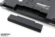 The battery slots conveniently into the back of the laptop.