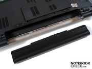 The long battery is fitted at the back of the machine The long battery is fitted at the back of the machine