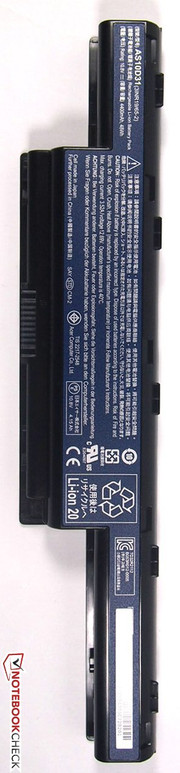 The lithium ion battery has a capacity of 44 Wh.