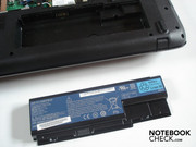 The battery is placed in the case's tray