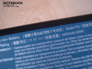 The 49Wh Lithium ion battery runs at 11.1V The 49Wh Lithium ion battery runs at 11.1V