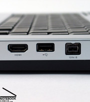 Available are a Firewire port (9-pin) and three USB 2.0 ports, as well as a digital HDMI interface. Available are a Firewire port (9-pin) and three USB 2.0 ports, as well as a digital HDMI interface.