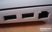 Two USB 2.0 and RJ45 Fast Ethernet LAN on the right side